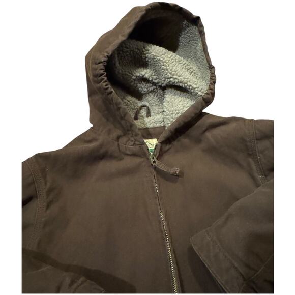 BLUE MOUNTAIN Sherpa lined jacket hooded in brown size medium - Picture 6 of 12